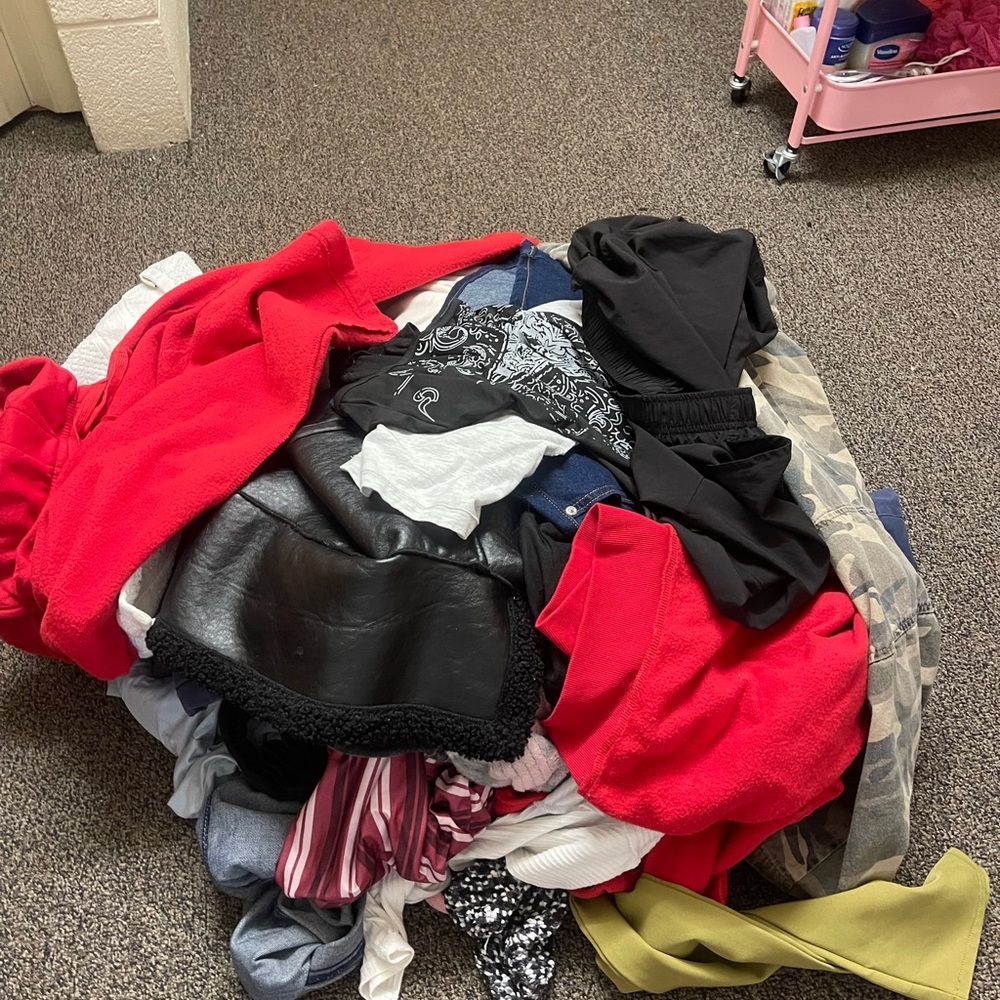 Mixed Clothing Bundle with Red and Black Pieces